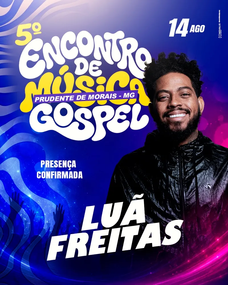 Luã Freitas confirmado no 5º Encontro de Música Gospel de Prudente de Morais